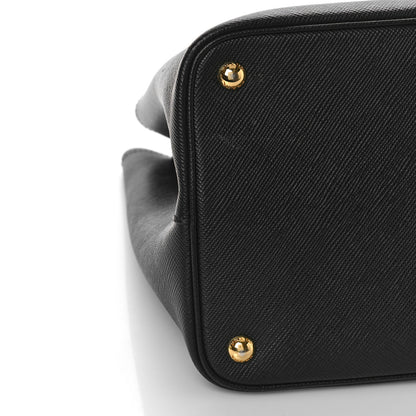 Prada Saffiano Cuir Large Double Bag Black Mughetto 8 of 10