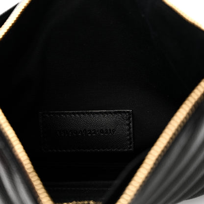 Saint Laurent Grain De Poudre Chevron Monogram Bill Pouch Black 7 of 8