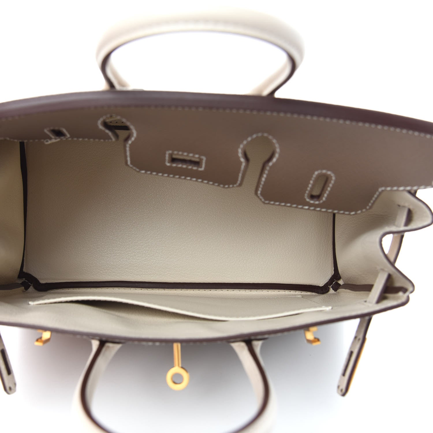 Hermes Epsom Horseshoe Birkin 25 Etoupe Craie 15 of 35