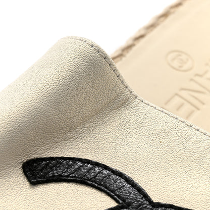 Chanel Iridescent Goatskin CC Espadrille Mules 40 Ivory Black 10 of 10
