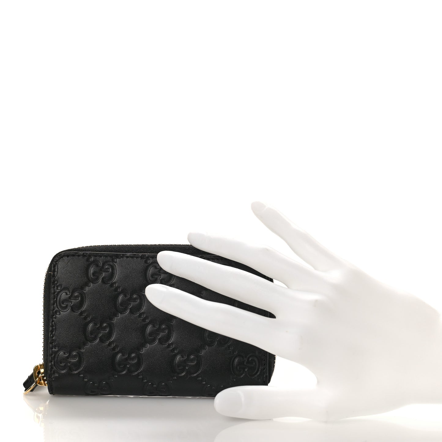Guccissima Zip Around Card Case Black
