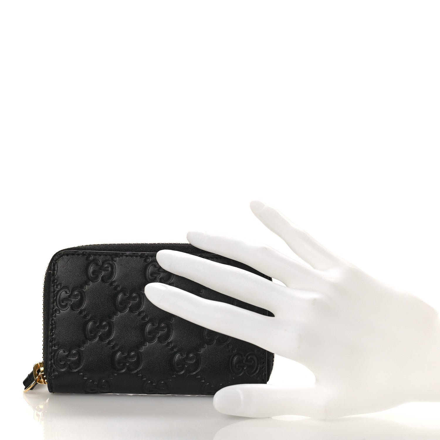 Gucci Guccissima Zip Around Card Case Black 2 of 9