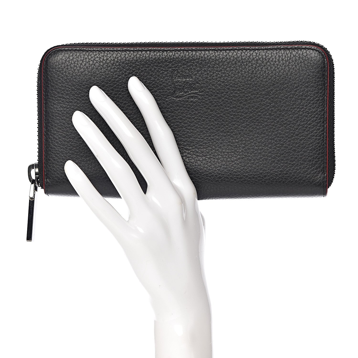 Christian Louboutin Calfskin Panettone Zip Around Wallet Black 2 of 8
