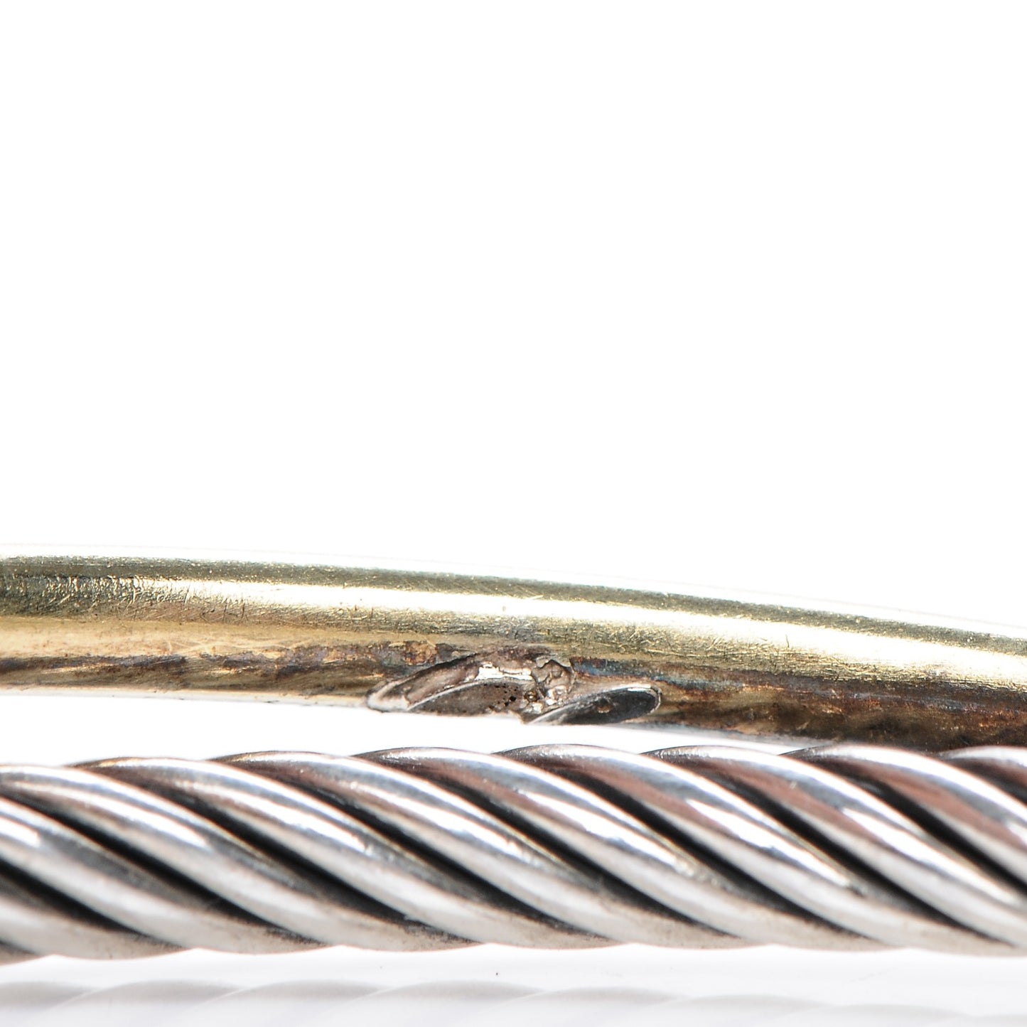 Sterling Silver 18K Yellow Plated Gold 5mm Crossover Cuff