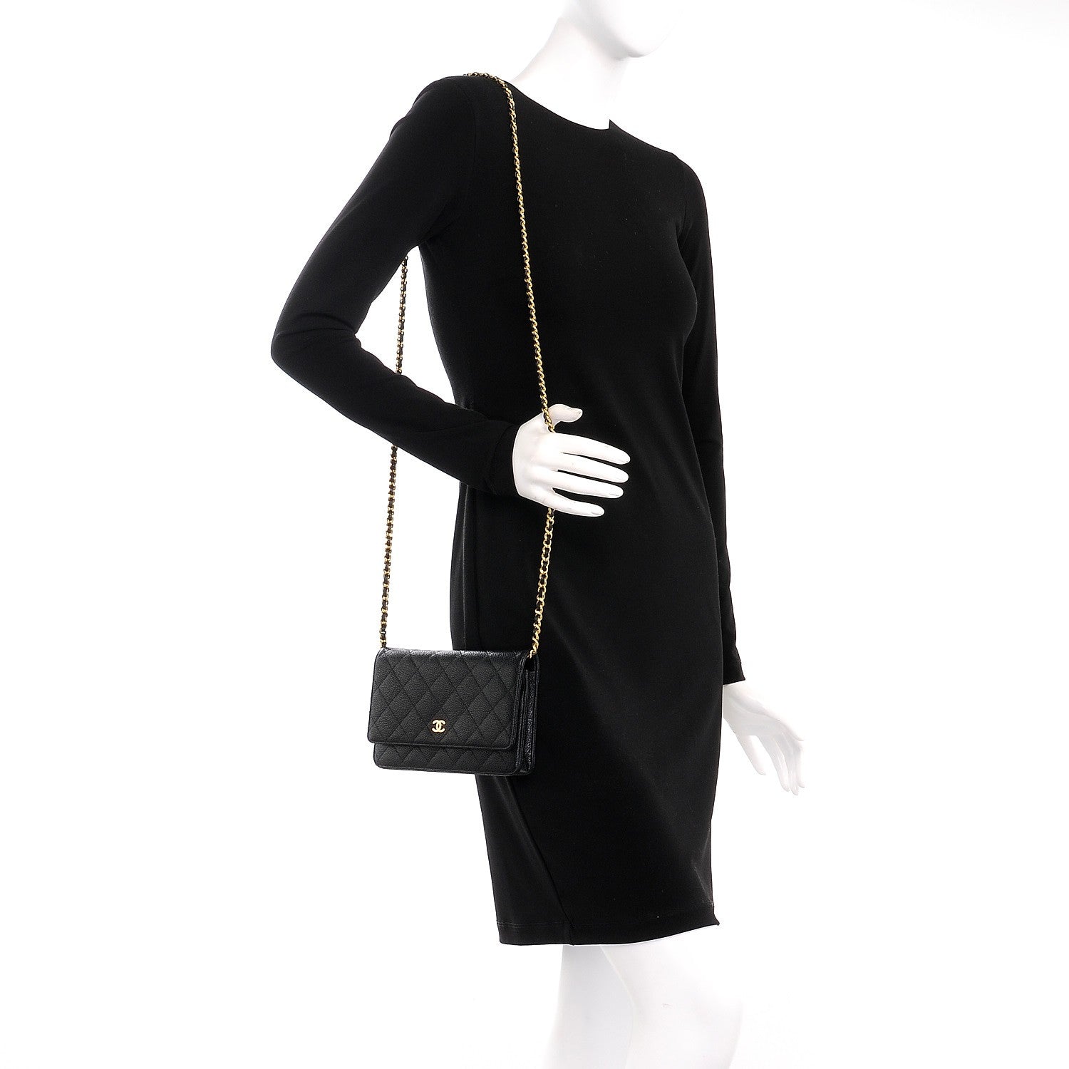 Chanel Caviar Quilted Wallet On Chain WOC Black 2 of 9