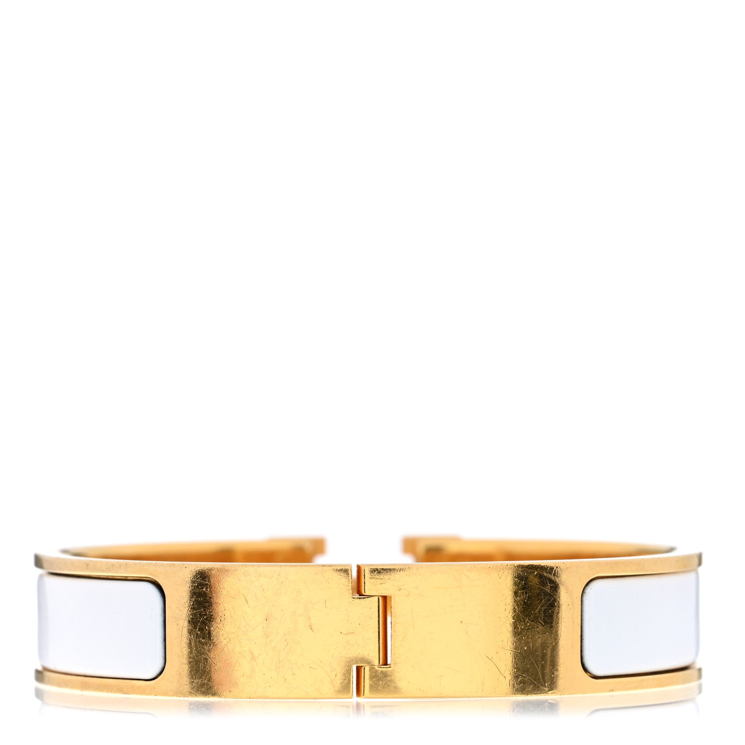Hermes Enamel Narrow Clic Clac H Bracelet PM White 3 of 4