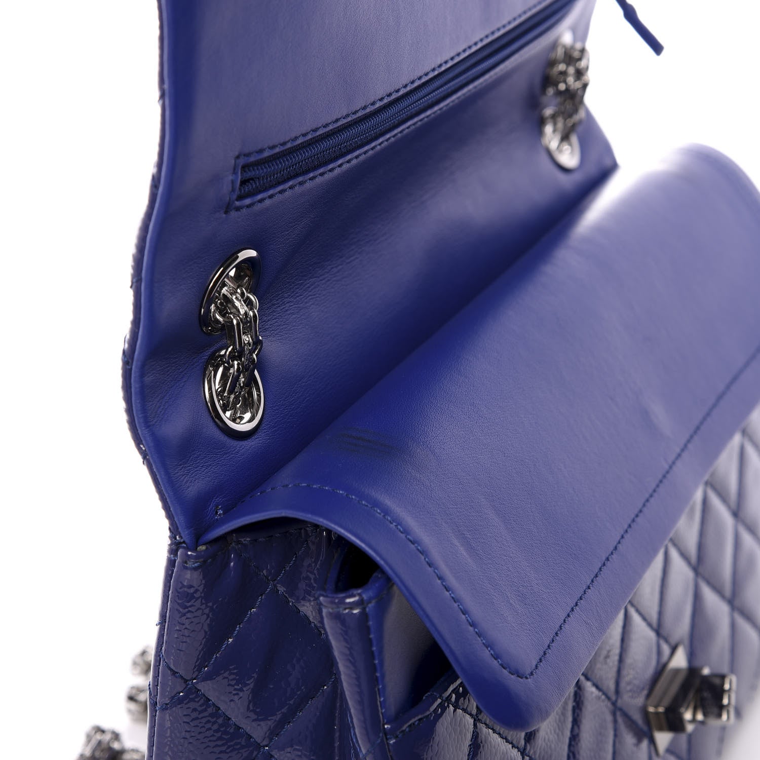 Chanel Patent Caviar Quilted 2.55 Reissue 226 Flap Blue 9 of 10