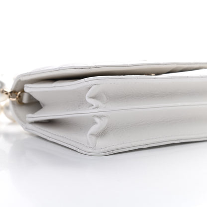 Chanel Calfskin Quilted Mini Maxi Pearls Wallet On Chain WOC White 9 of 14
