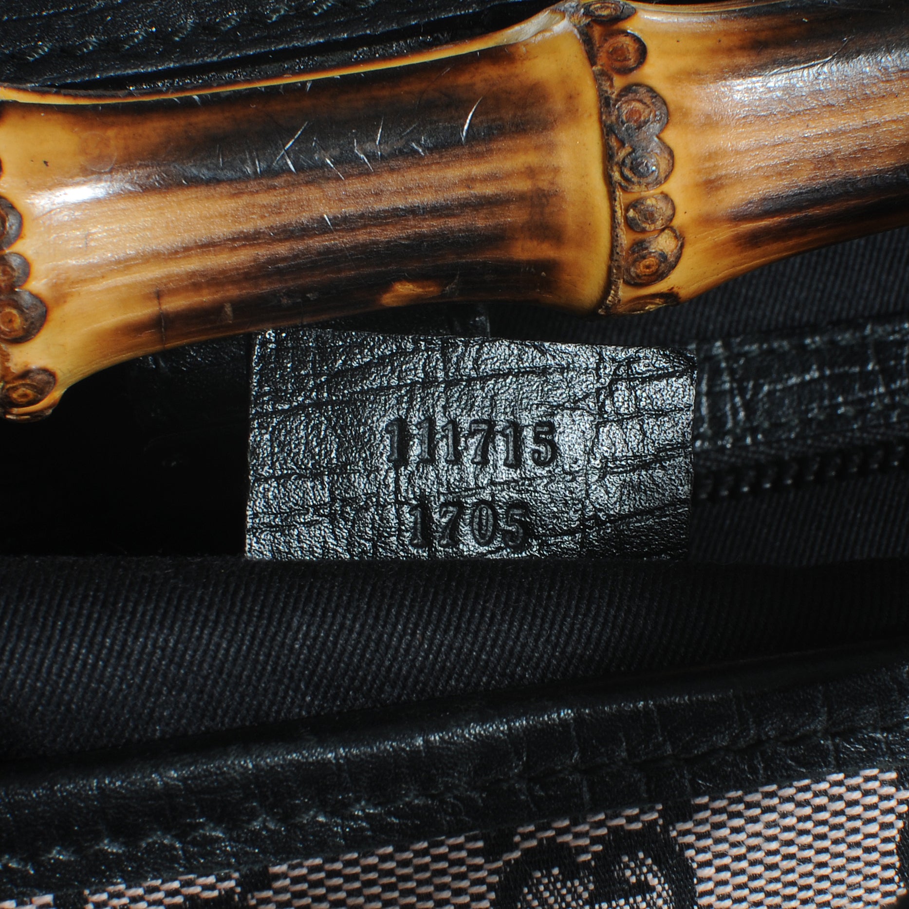 Gucci Monogram Bamboo Bullet Satchel Black 7 of 8