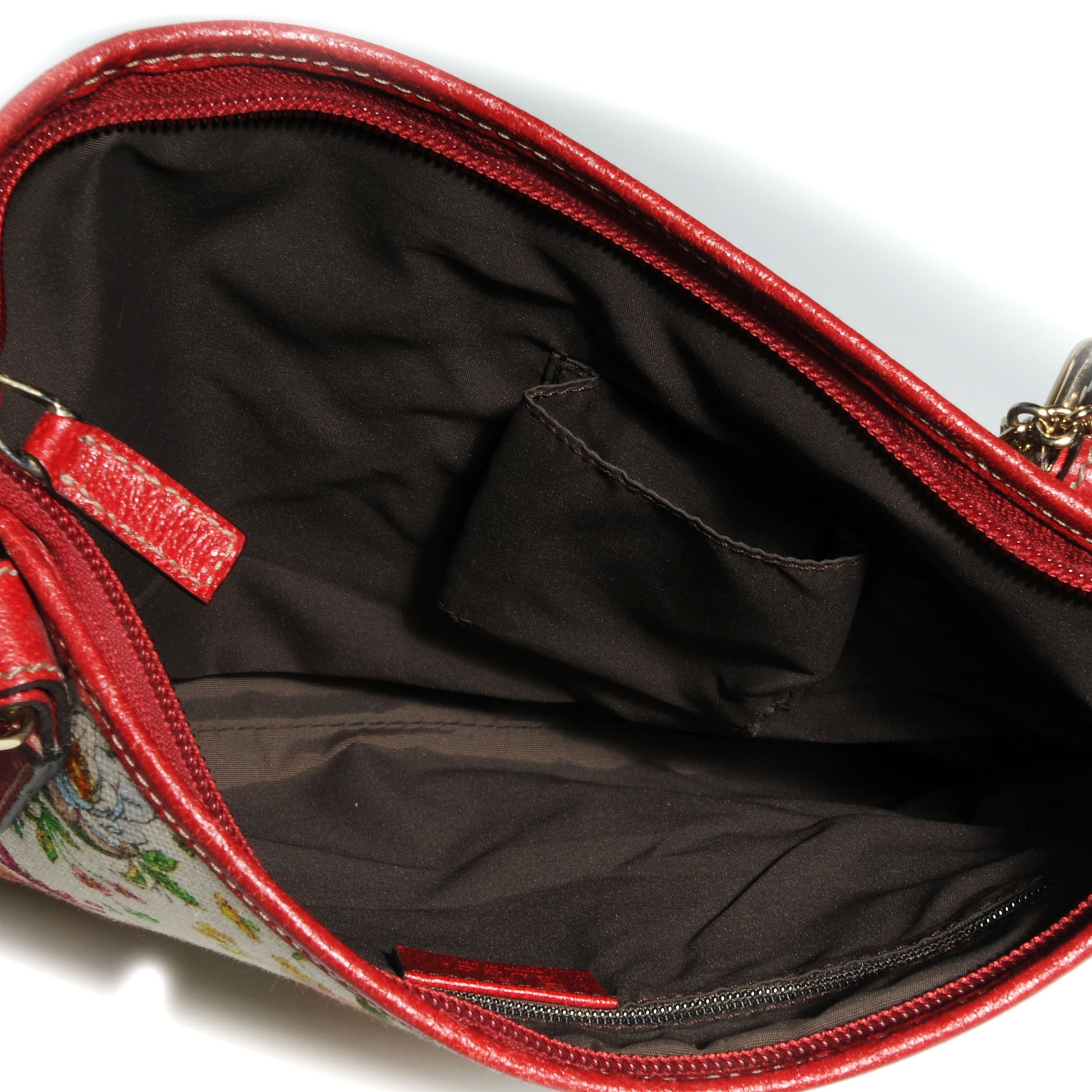 Gucci Canvas Flora Floral Crossbody Bag Red 5 of 8