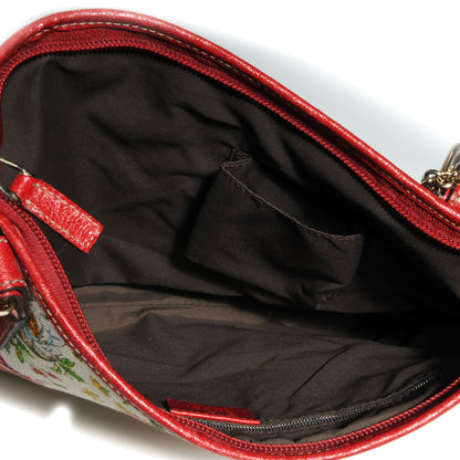 Gucci Canvas Flora Floral Crossbody Bag Red 5 of 8