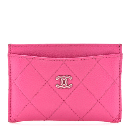 Chanel Caviar Quilted Enamel Card Holder Pink 1 of 13