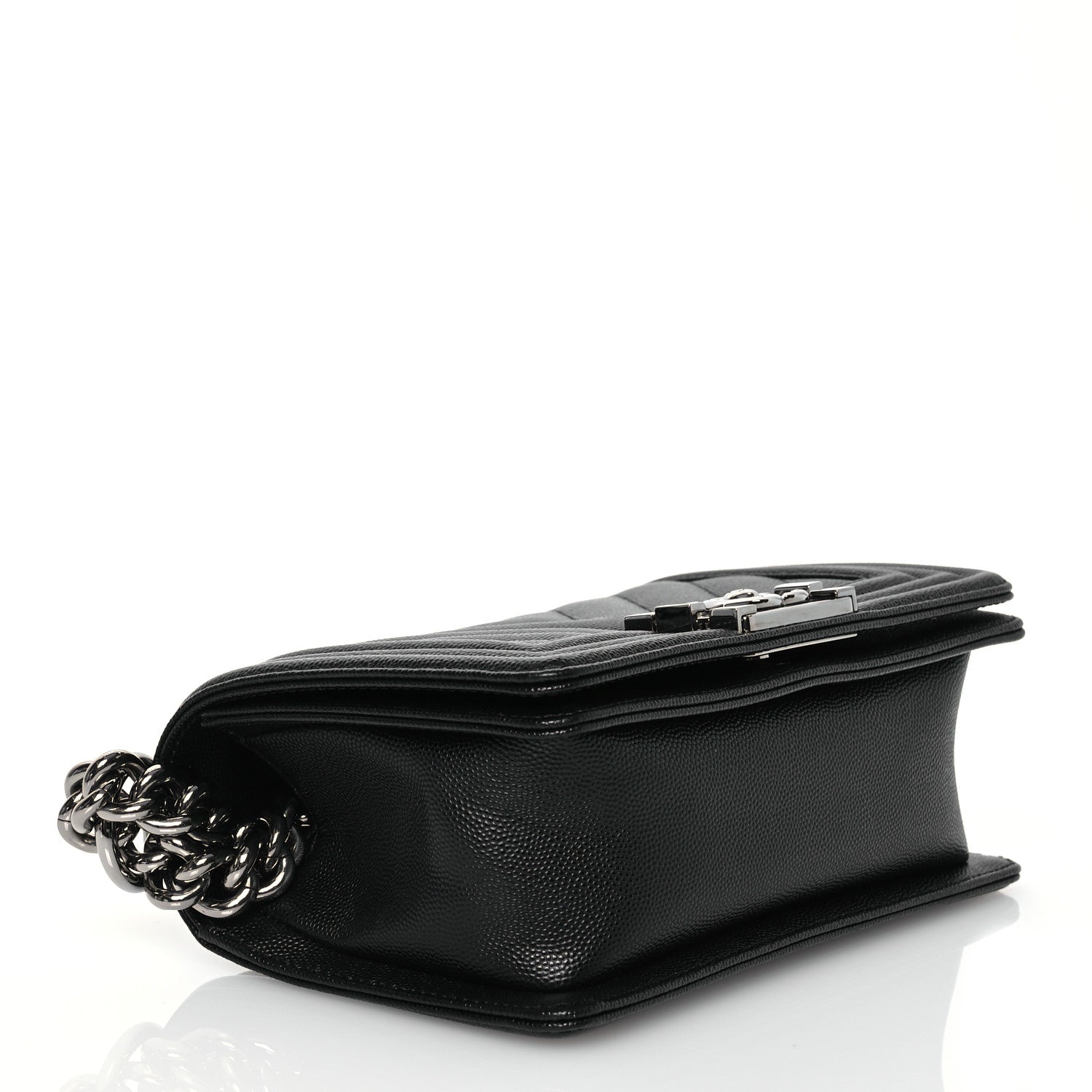 Chanel Caviar Chevron Quilted Small Boy Flap Black 4 of 13