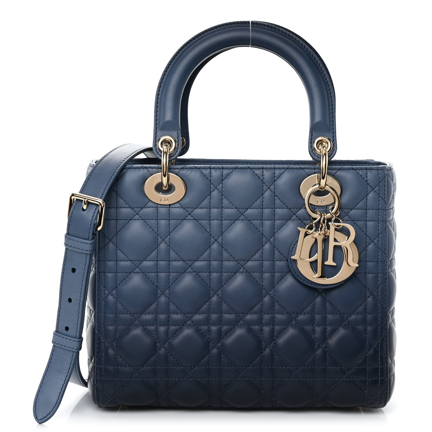 Christian Dior Lambskin Cannage Gradient Medium Lady Dior Blue 1 of 9