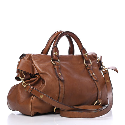 Miu Miu Vitello Lux Bow Bag Brown 2 of 5