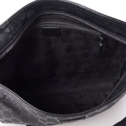 Gucci Imprime Monogram Medium Flat Messenger Bag Black 4 of 8