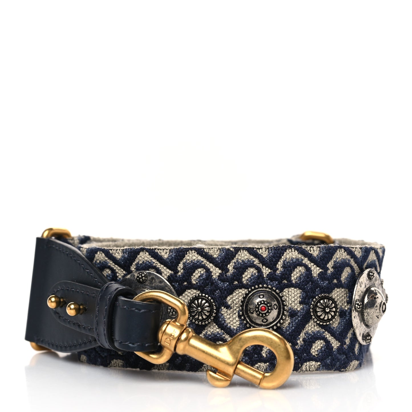 Oblique Studded Shoulder Strap Blue
