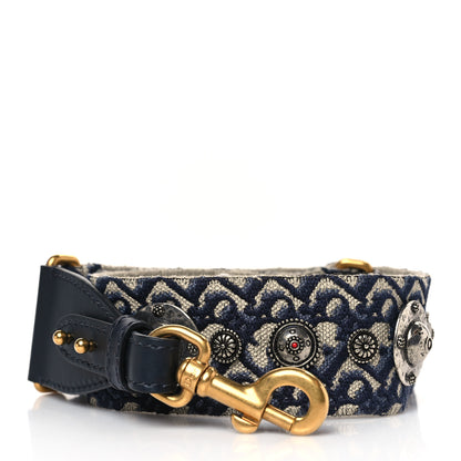 Christian Dior Oblique Studded Shoulder Strap Blue 1 of 6