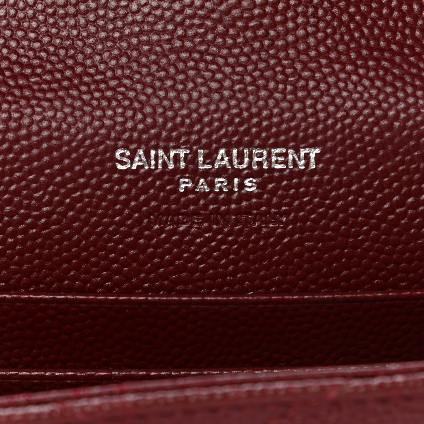 Grain De Poudre Matelasse Chevron Small Monogram Envelope Wallet Bordeaux