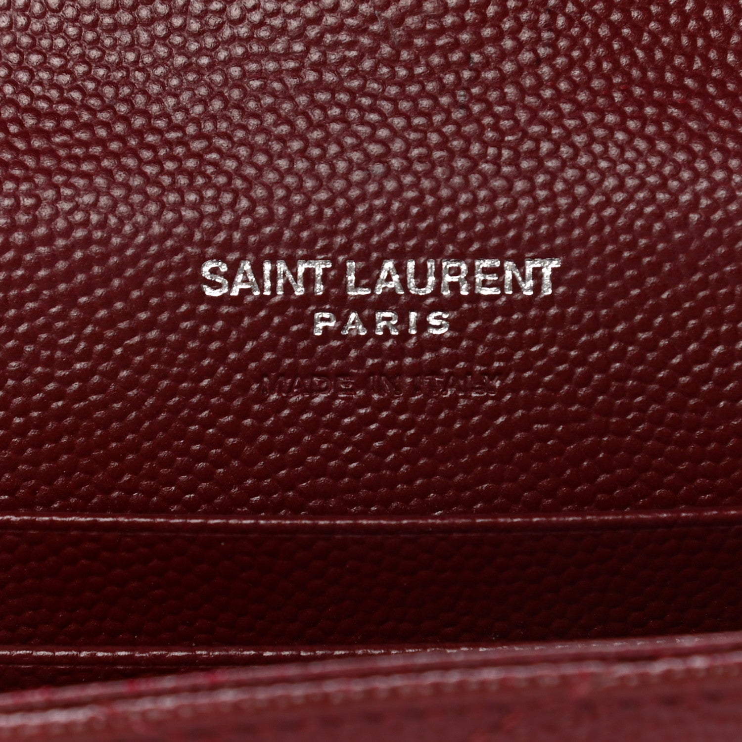 Saint Laurent Grain De Poudre Matelasse Chevron Small Monogram Envelope Wallet Bordeaux 6 of 11