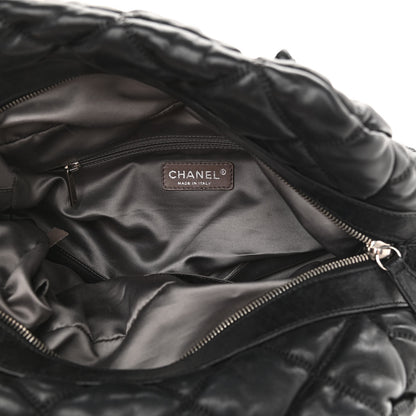 Chanel Calfskin Bubble Quilt Bowler Black 5 of 10