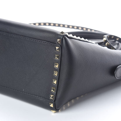 Valentino Garavani Vitello Rockstud Double Handle Tote Black 9 of 9