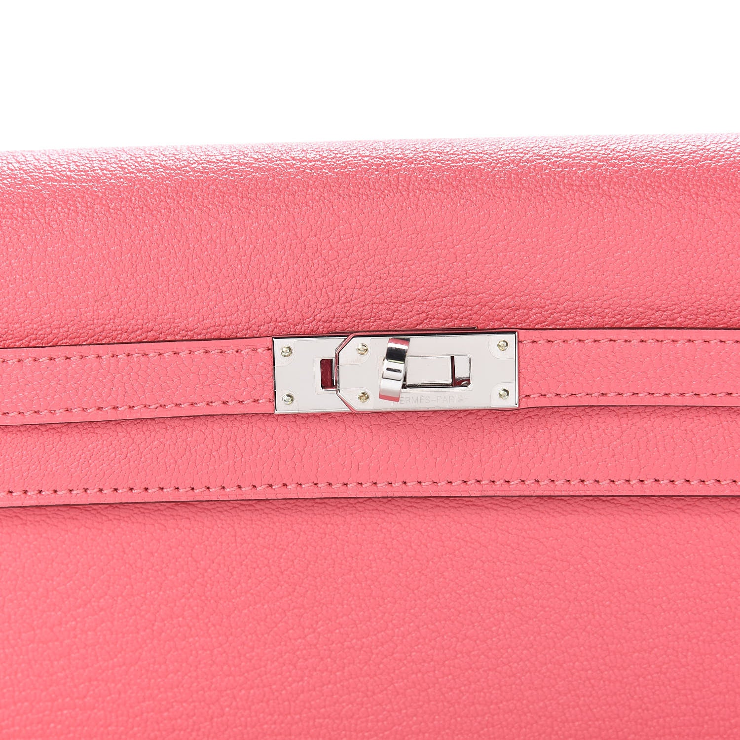 Hermes Chevre Mysore Kelly Longue Wallet Rose Lipstick 8 of 11