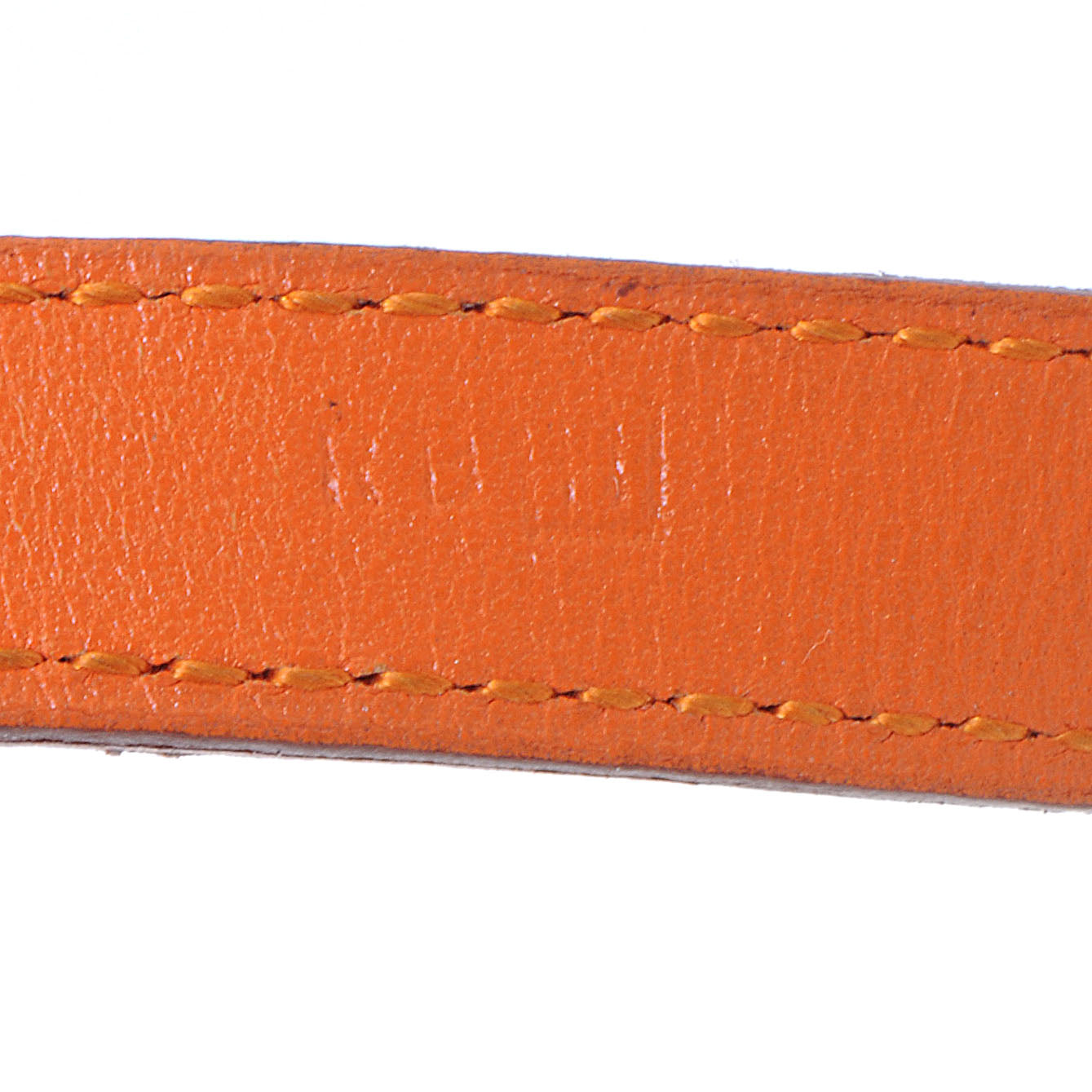 Chamonix Leather Kelly Double Tour Bracelet Orange Small
