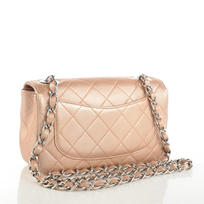 Chanel Metallic Lambskin Quilted Extra Mini Flap Light Pink 3 of 8
