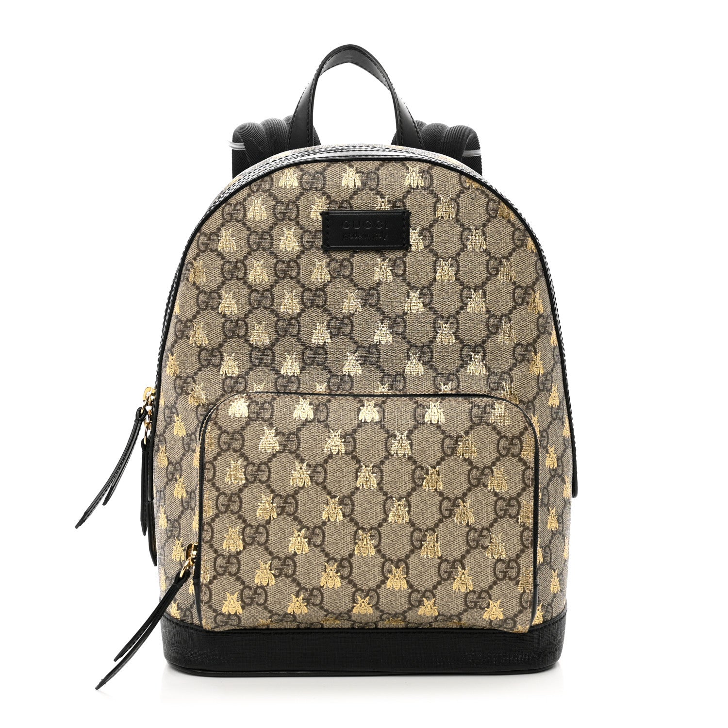 Gucci GG Supreme Monogram Bees Print Small Day Backpack Beige Oro Black 1 of 10