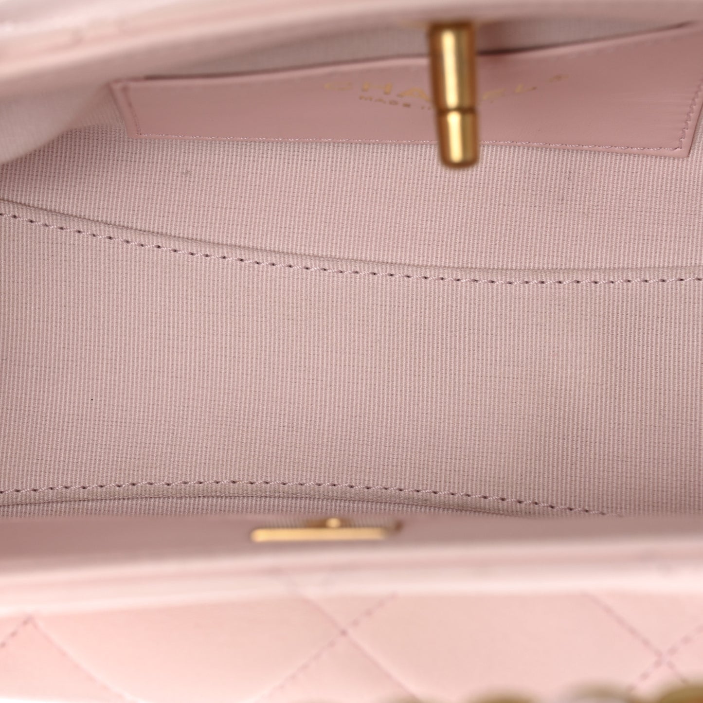 Shiny Lambskin Small Shopping Bag Light Pink