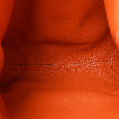Hermes Taurillon Clemence Double Sens 36 Reversible Tote Moutarde Orange 9 of 17