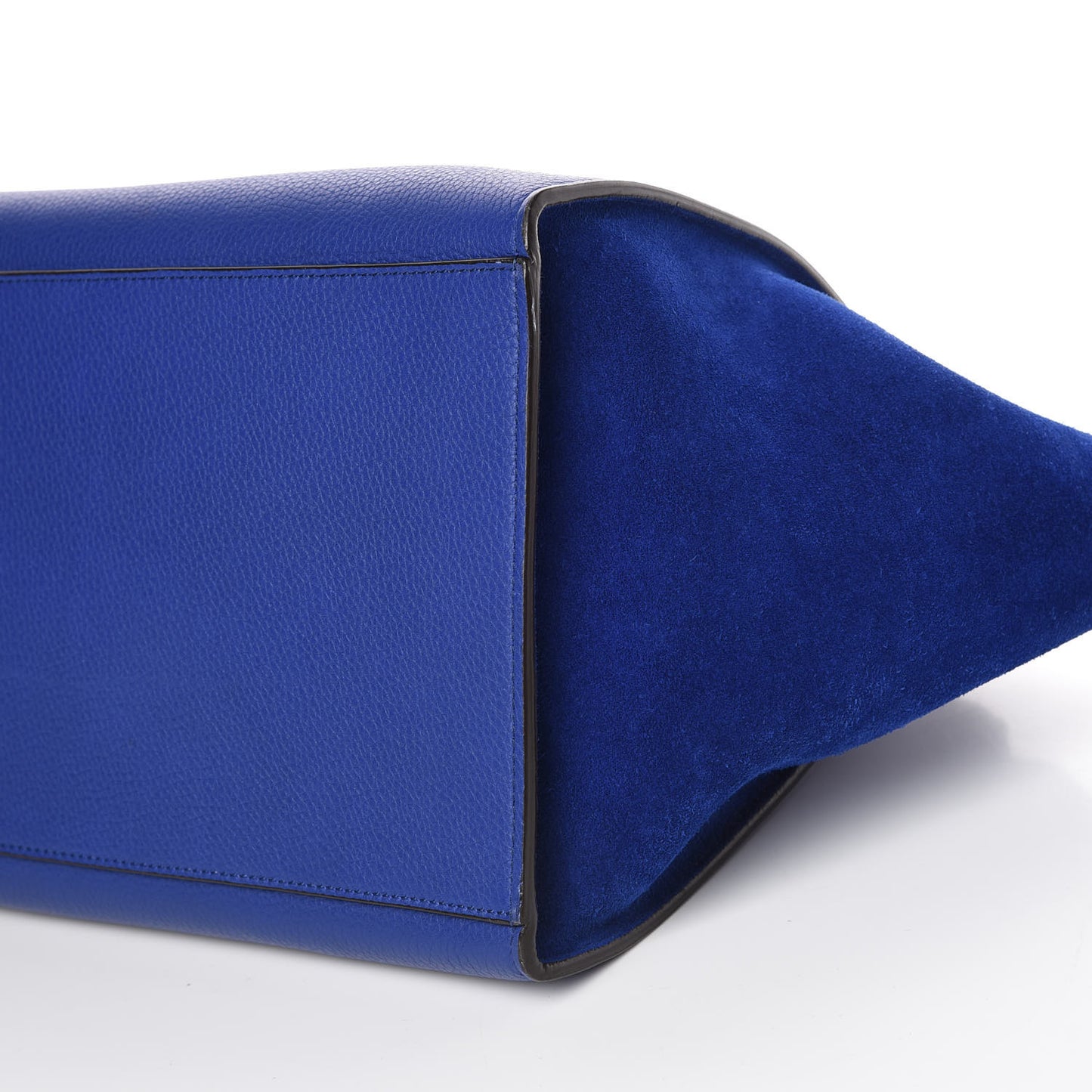 Drummed Calfskin Suede Medium Trapeze Indigo