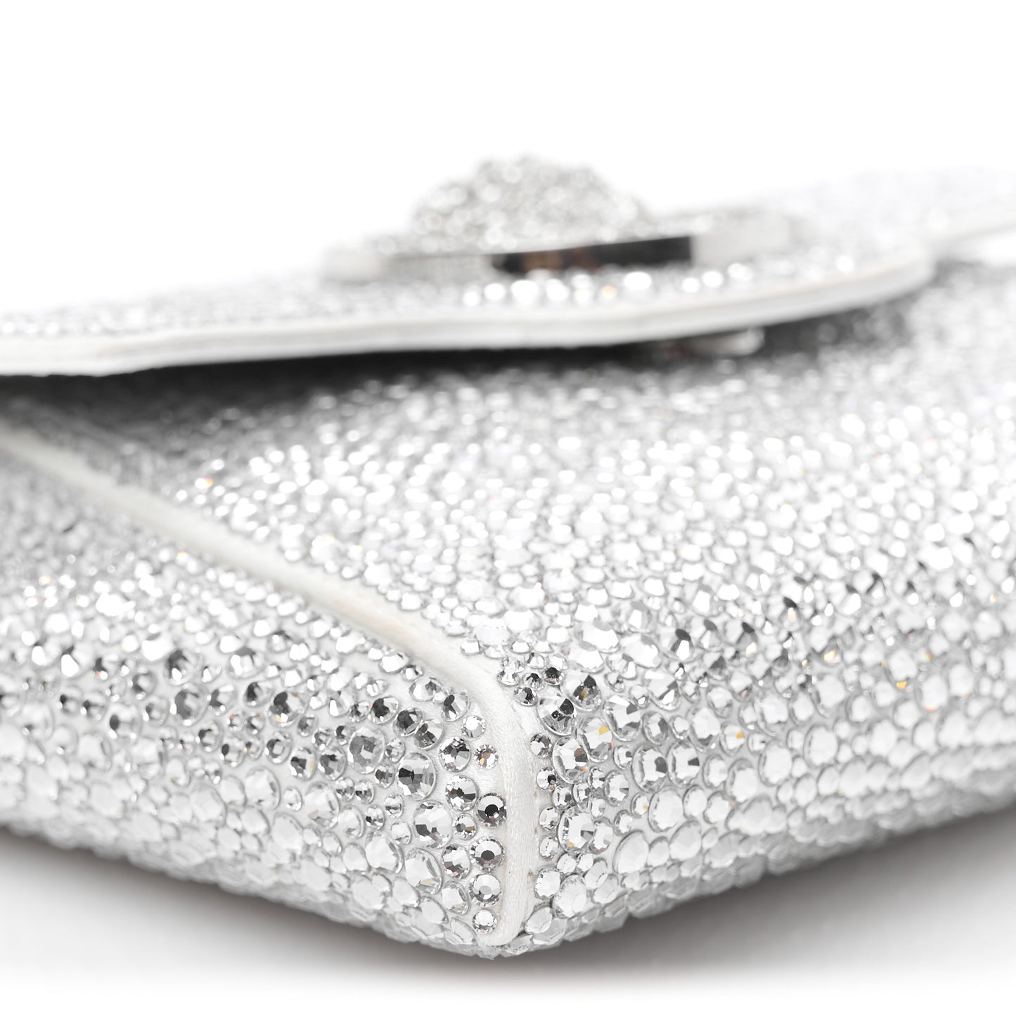Crystal La Medusa Envelope Clutch Optical White