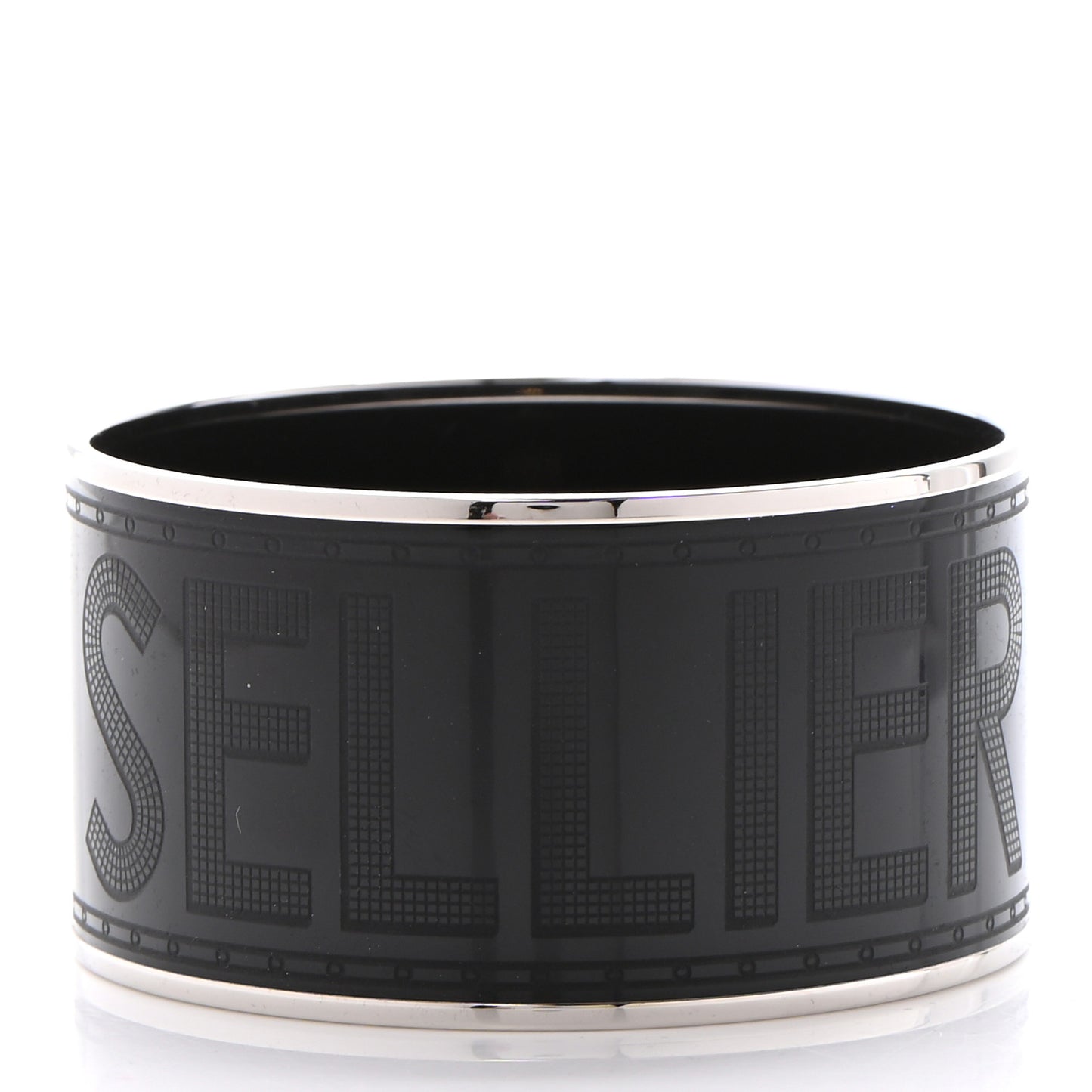 Enamel Printed Sellier Extra Wide Bracelet 65 Black