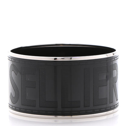 Hermes Enamel Printed Sellier Extra Wide Bracelet 65 Black 3 of 5