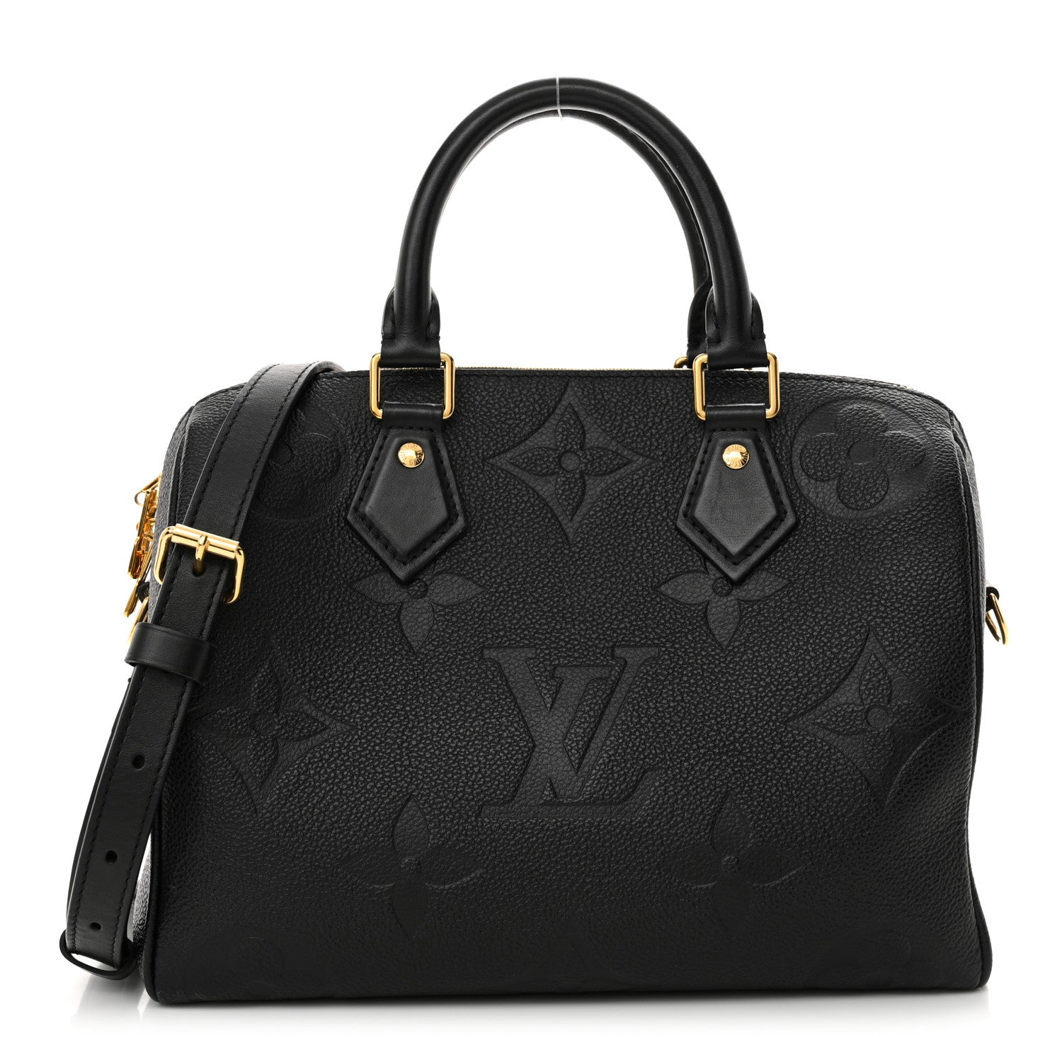 Louis Vuitton Empreinte Monogram Giant Speedy Bandouliere 25 Black 1 of 10
