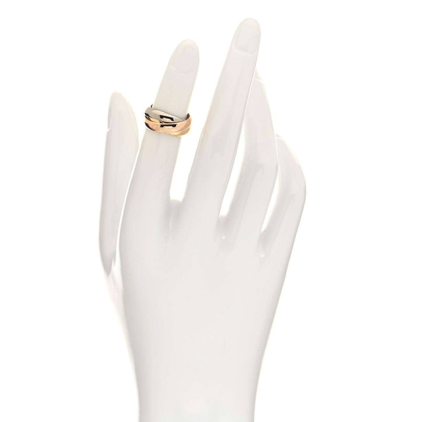 18K Pink Yellow White Gold Classic Trinity Ring 45 3.25