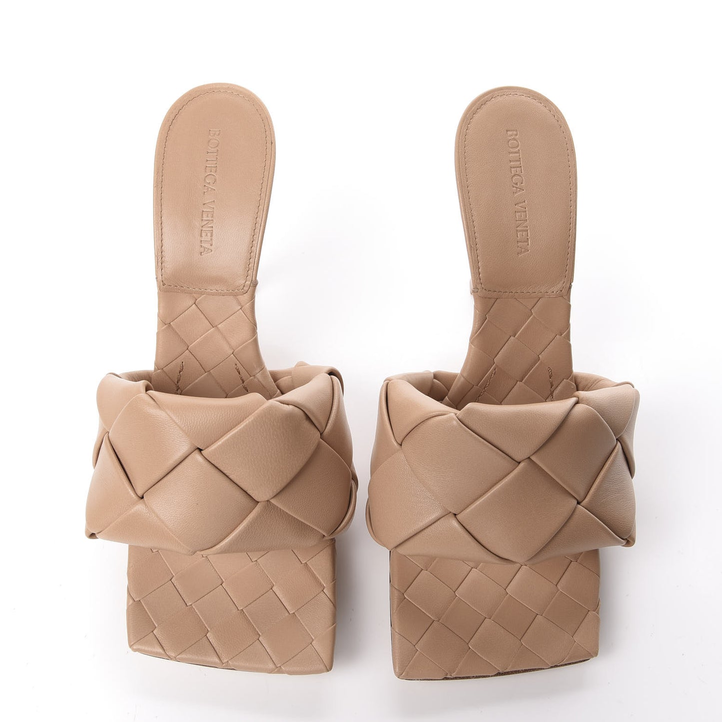 Nappa Maxi Intrecciato Lido Mule Sandals 39.5 Cipria