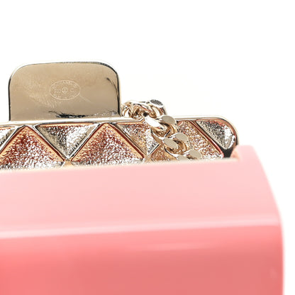 Chanel Metal Resin Lambskin Flap Bag Long Necklace Gold Red 4 of 6