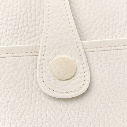 Hermes Taurillon Clemence Evelyne II PM White 11 of 13