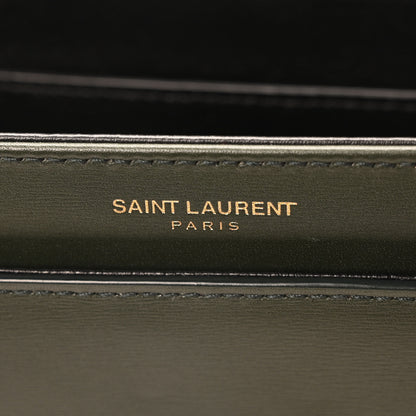 Saint Laurent Box Calfskin Monogram Medium Solferino Satchel Vert Fonce 7 of 10