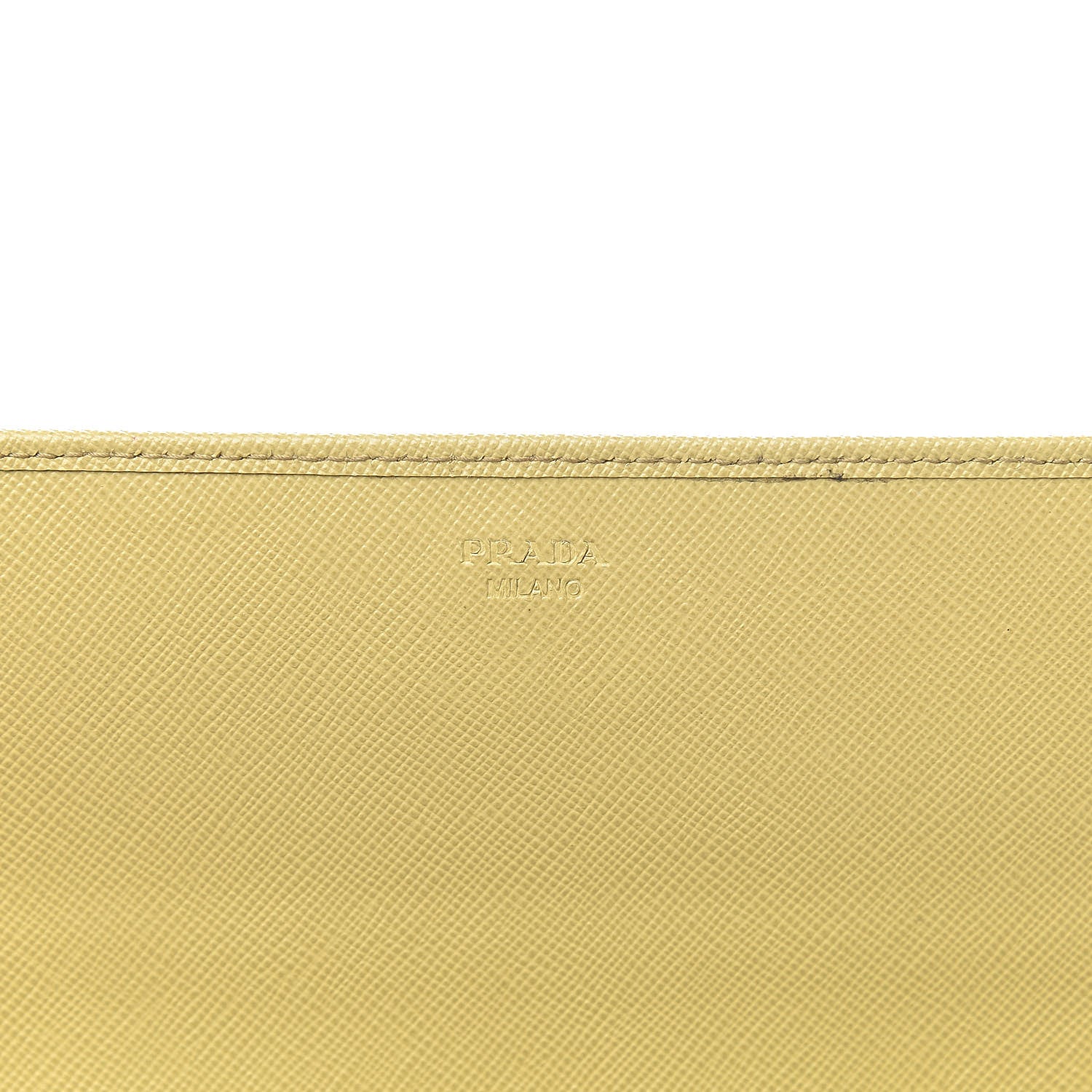 Prada Saffiano Metal Oro Chain Wallet Polline 6 of 12
