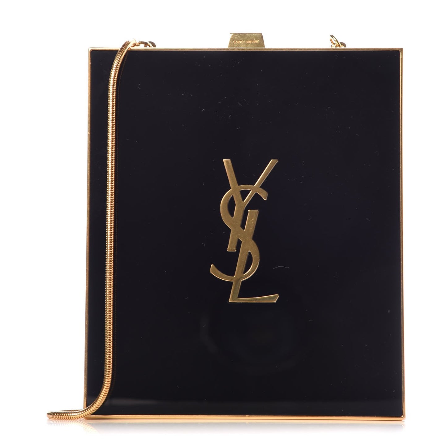 Plexiglass Monogram Minaudiere Tuxedo Box Clutch Black