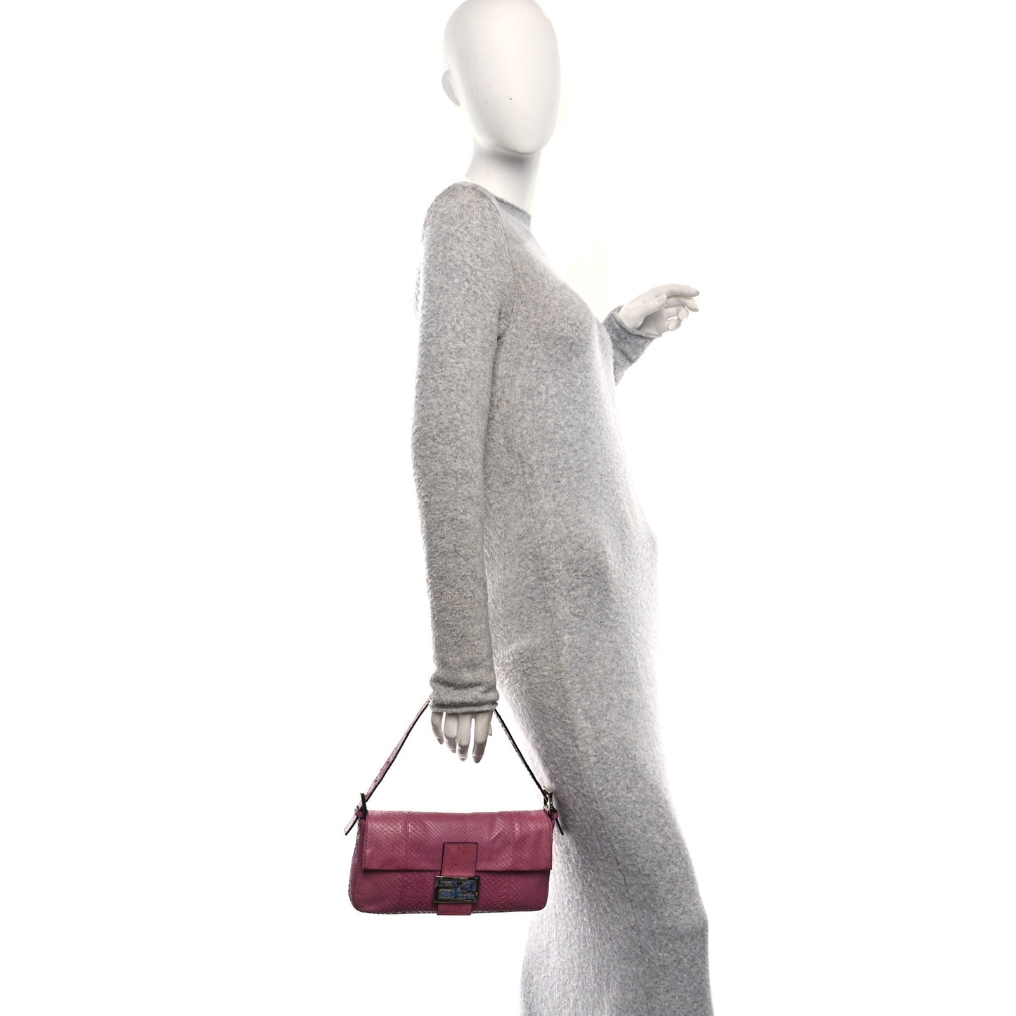 Snakeskin Baguette Pink