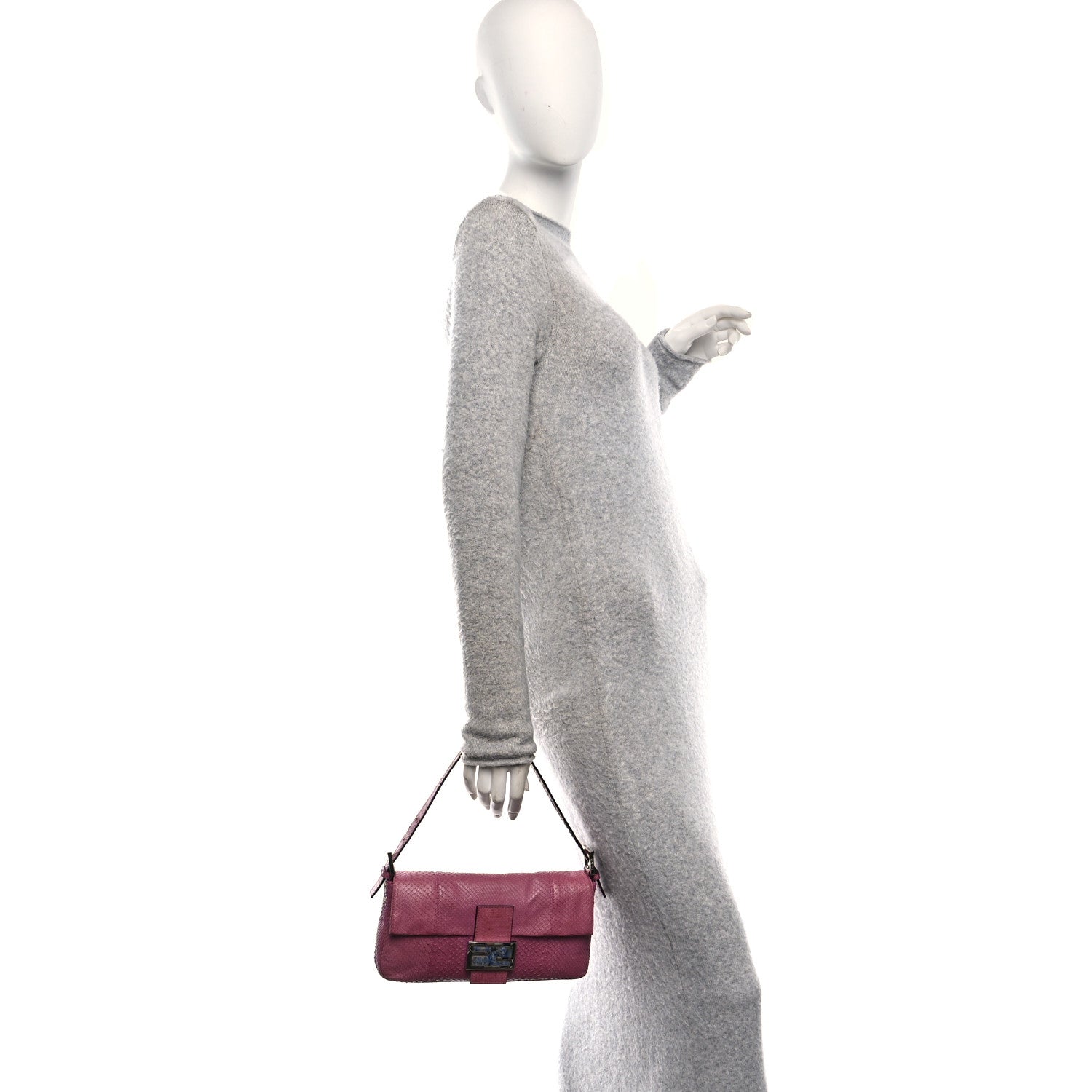 Fendi Snakeskin Baguette Pink 2 of 11