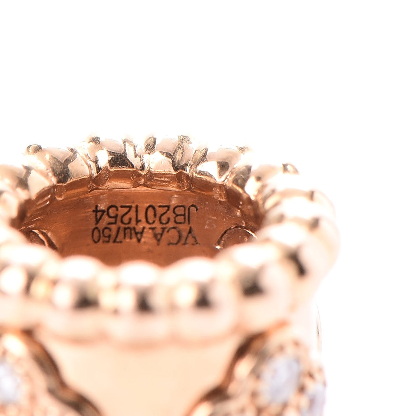 18K Rose Gold Diamond Perlee Clovers Pendant