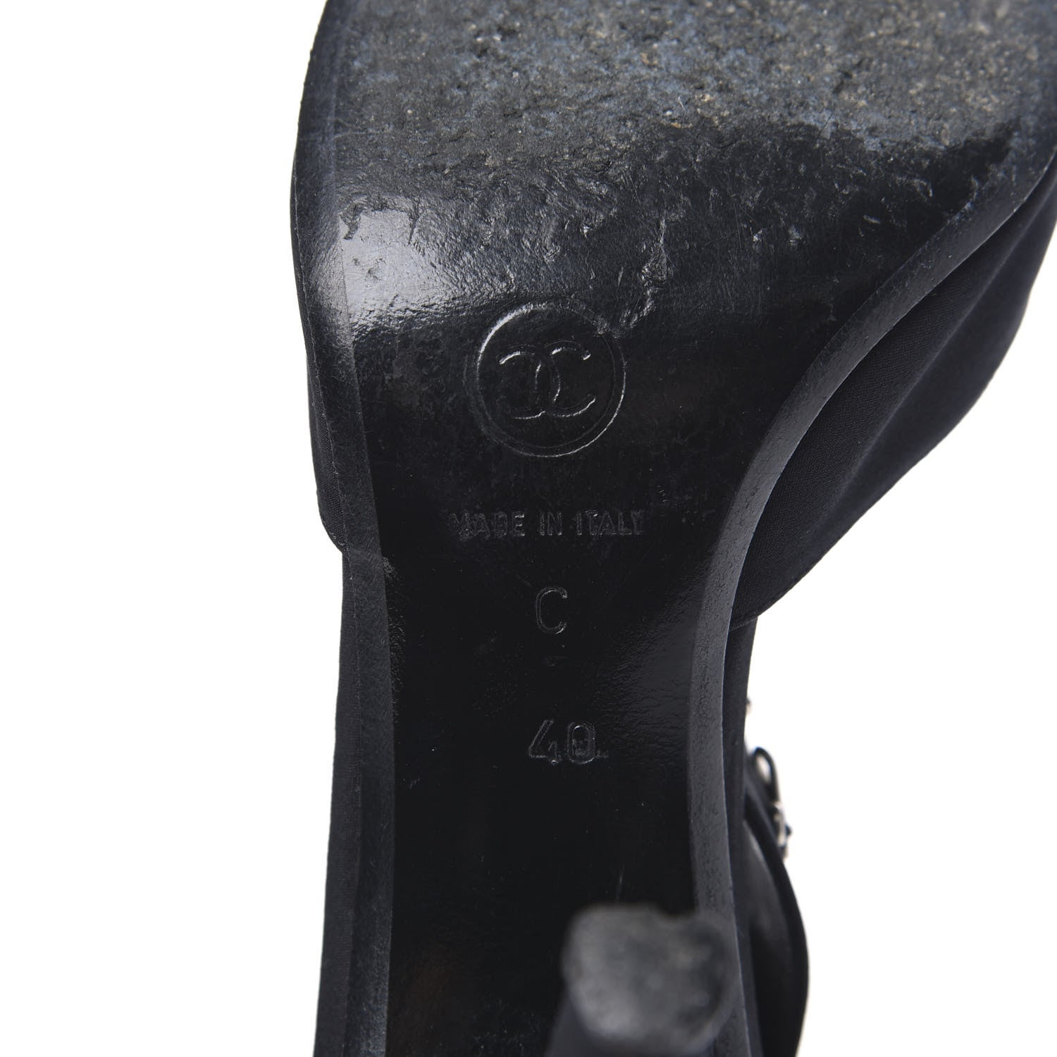 Chanel Satin Embellished Pumps 40 Black 7 of 9