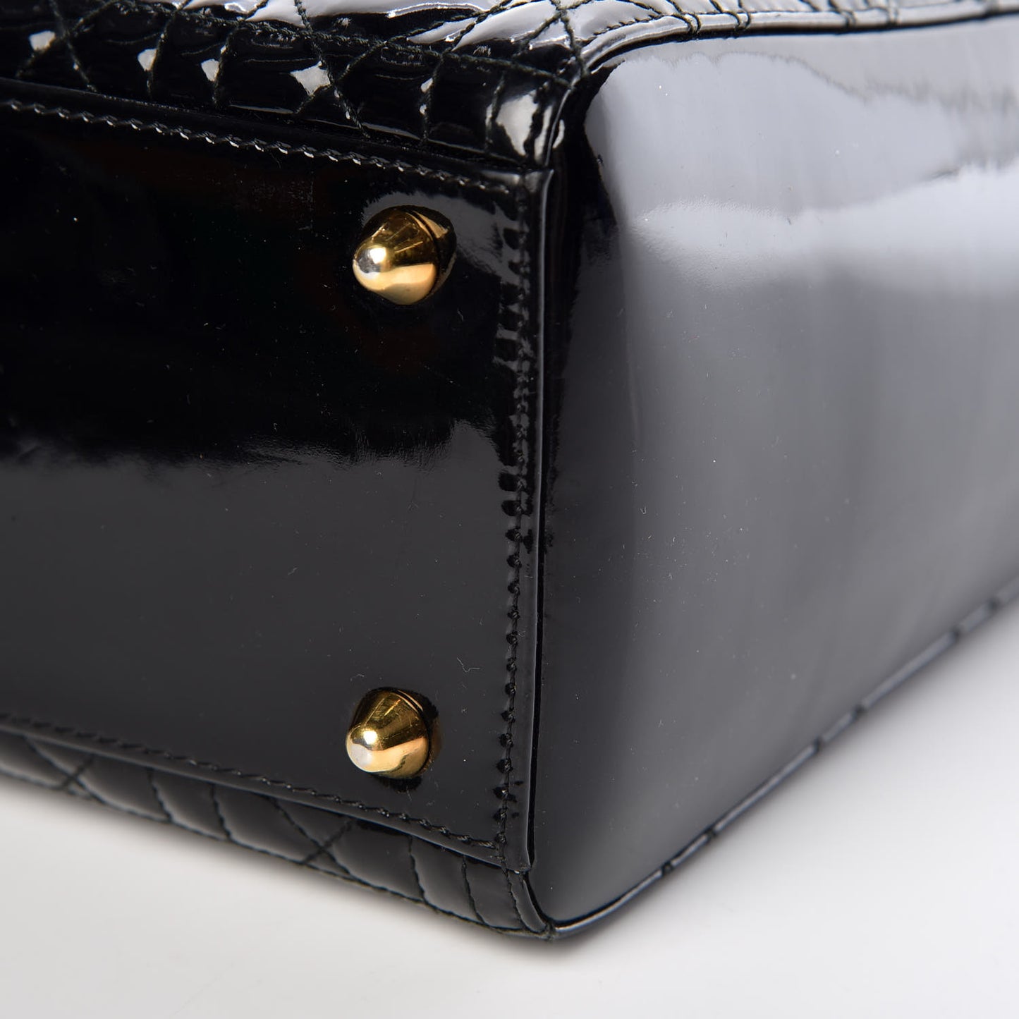 Patent Cannage Large Lady Dior Black