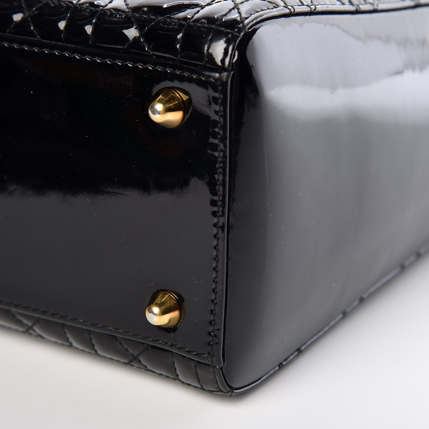 Christian Dior Patent Cannage Large Lady Dior Black 6 of 10